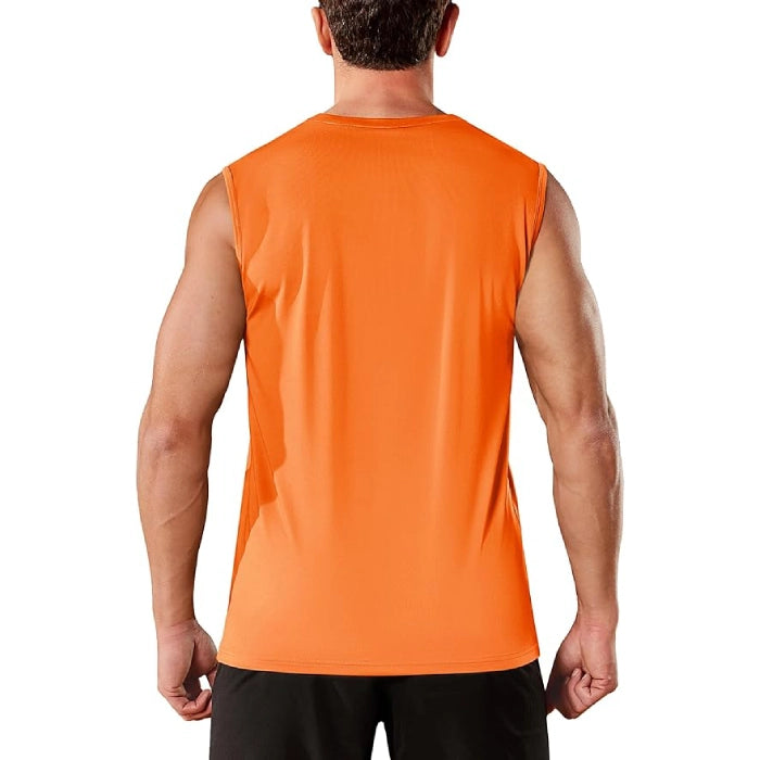 Moisture Wicking Athletic Muscle T-Shirts for Gym & Workout - Orange