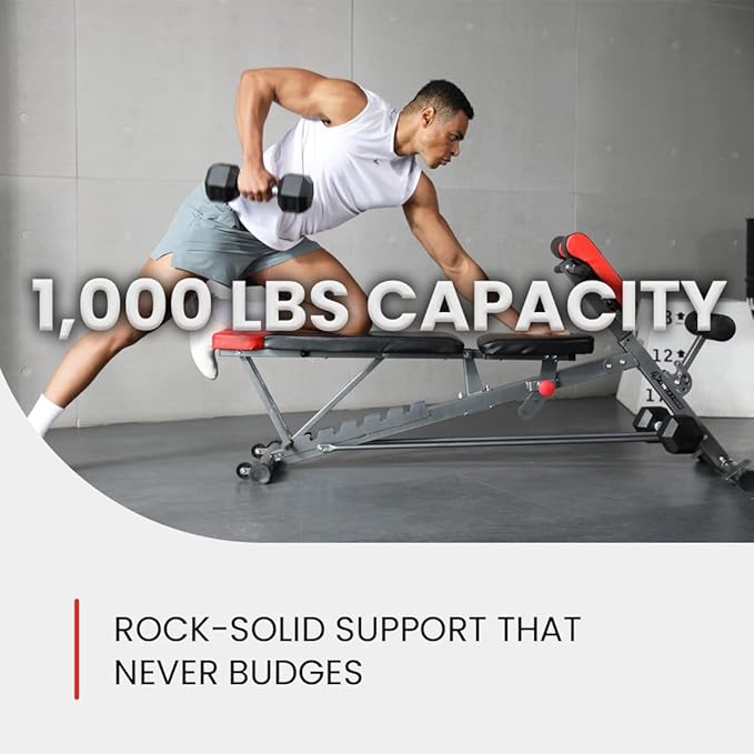 Multi-Functional Weight Bench – Adjustable Incline, Decline, Flat & Roman Chair for Full-Body Workouts