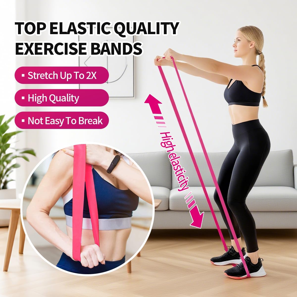 Anti-Slip Resistance Exercise Bands - Set of 5