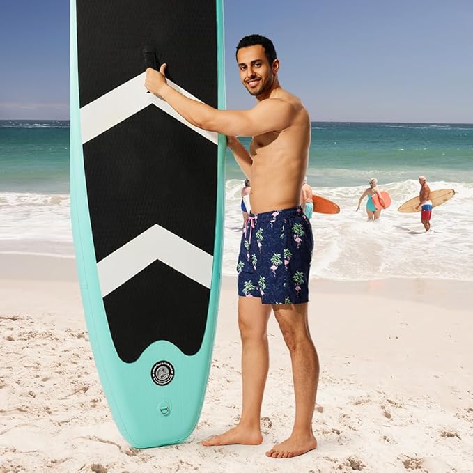 Quick Dry Board Shorts with Zipper Pockets - Blue