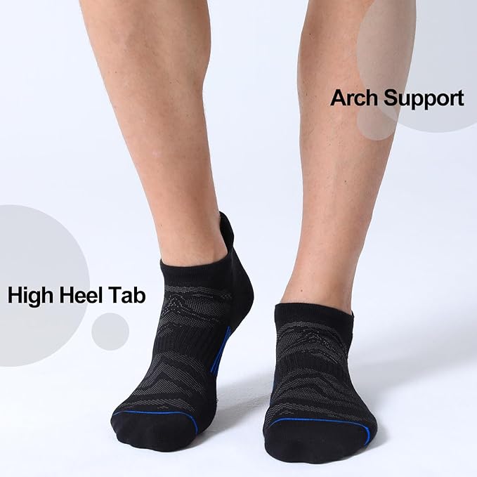 Men’s 6-Pack Ankle Running Socks - Black