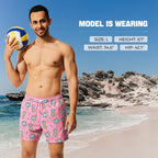 Quick Dry Board Shorts with Zipper Pockets - Pink