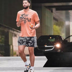 Men’s Mesh Graphic Print Shorts for Athletic Gym - Black