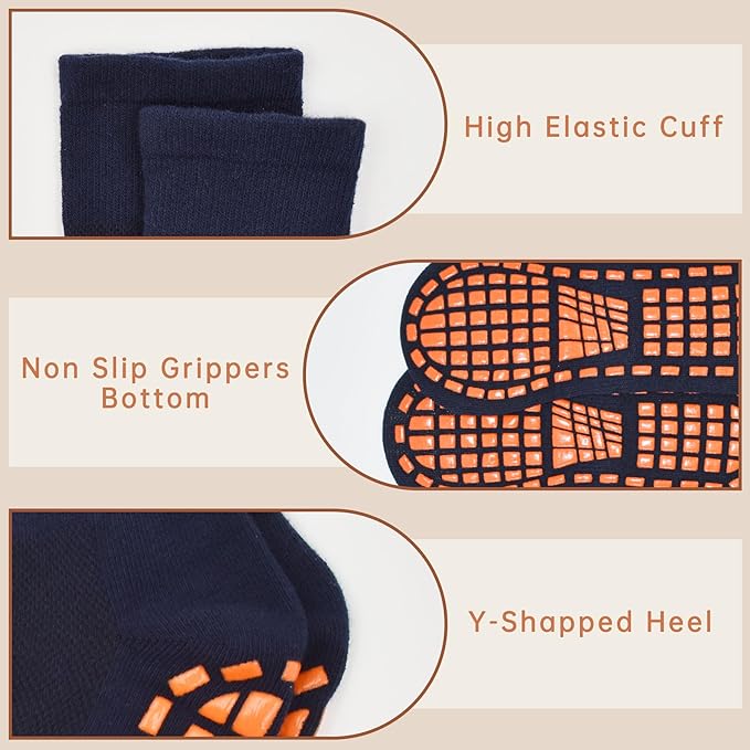 Gripper Socks for Yoga and Fitness - Pack of 3
