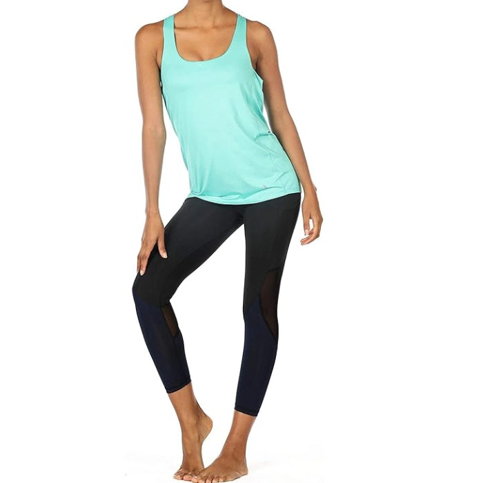 Women’s Open Back Workout Tank Top with Built-In Bra