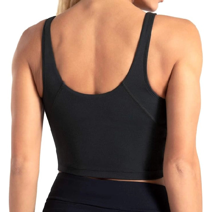 Black - Padded Workout Crop Top for Yoga and Fitness