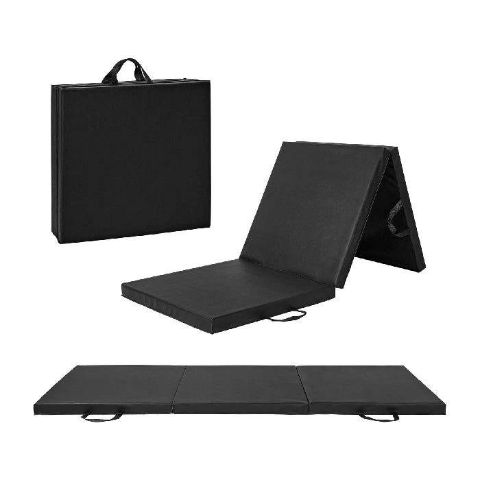 Black- All-Purpose Folding Anti-Tear Exercise & Balance Mat
