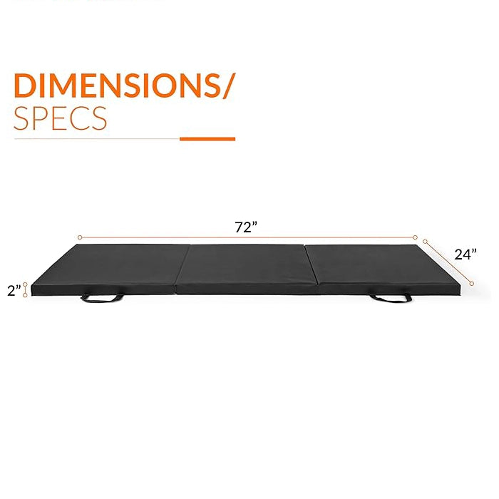 Black- All-Purpose Folding Anti-Tear Exercise & Balance Mat