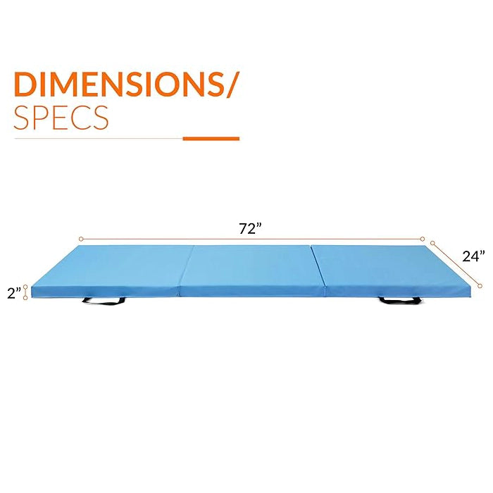 Blue- All-Purpose Folding Anti-Tear Exercise & Balance Mat