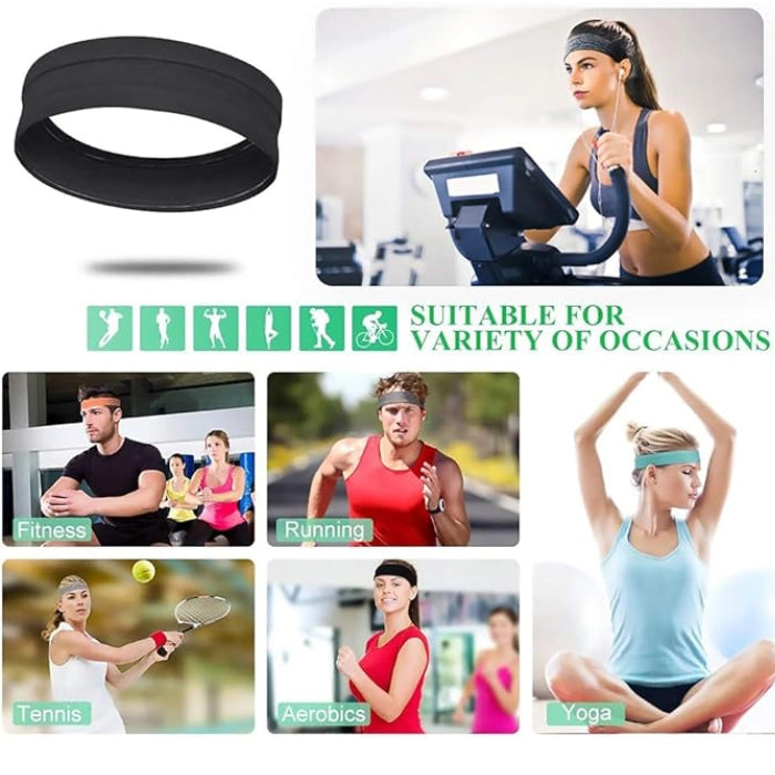 Non-Slip Moisture-Wicking Headbands for Yoga and Sports Workout - Pack of 6
