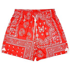 Men’s Mesh Graphic Print Shorts for Athletic Gym - Red