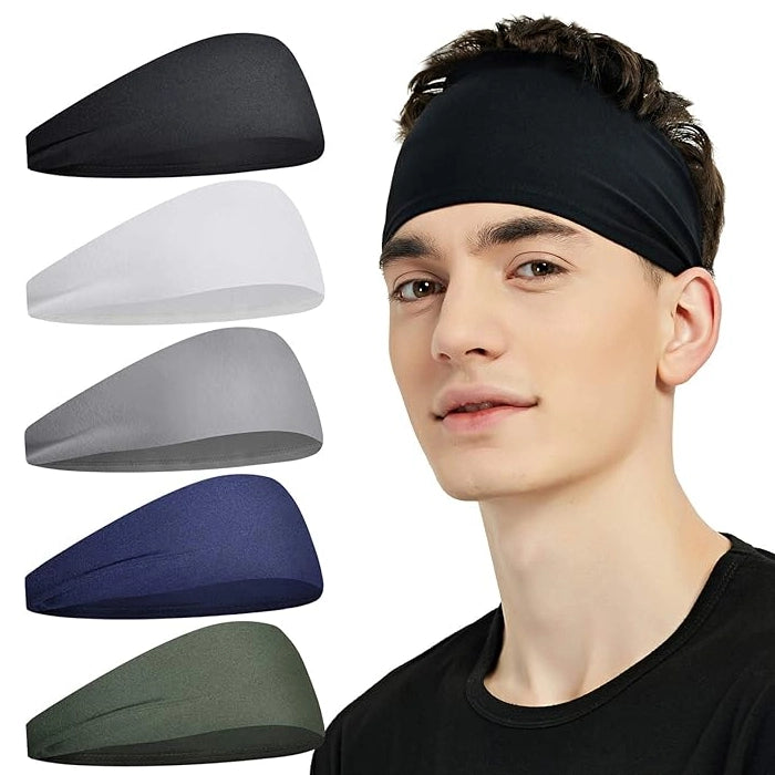 Moisture-Wicking Sports Headbands - Pack of 5