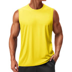 Moisture Wicking Athletic Muscle T-Shirts for Gym & Workout - Yellow