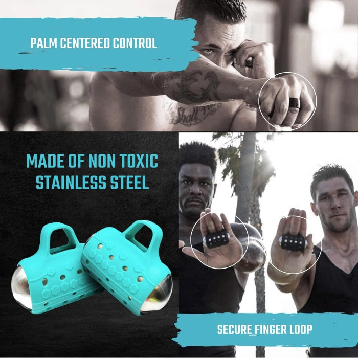 Stainless Steel Hand Weights with Anti-Slip Silicone Finger Loop