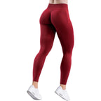 Women's Scrunch Butt Lifting Workout Leggings - Red