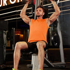 Moisture Wicking Athletic Muscle T-Shirts for Gym & Workout - Orange