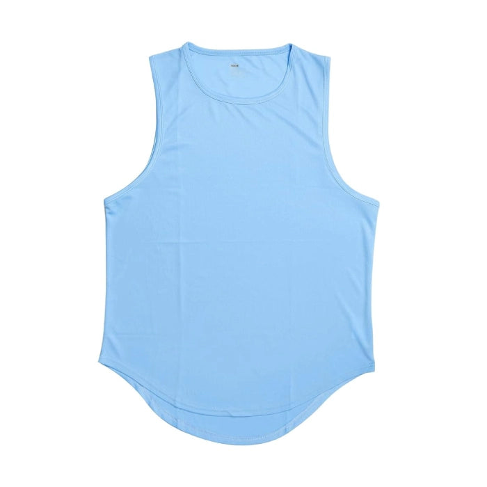 Sleeveless Workout Shirt, Dry Fit Athletic Muscle Tee for Gym & Fitness - Blue