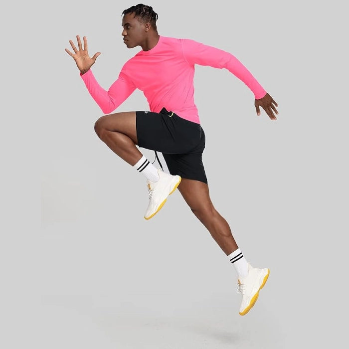Men’s Long Sleeve Sun Protection Shirt for Running & Workout - Pink