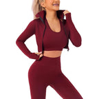3PCS Seamless Workout Set for Women - Red