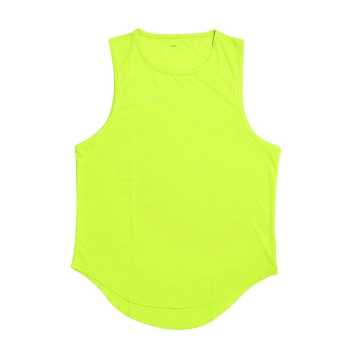 Sleeveless Workout Shirt, Dry Fit Athletic Muscle Tee for Gym & Fitness - Neon Green