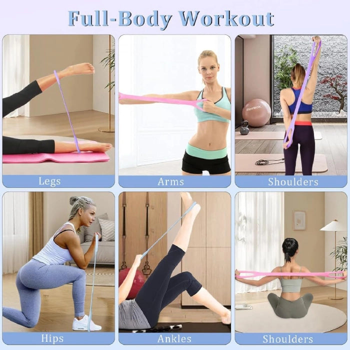 Elastic Exercise Bands for Yoga - Pack of 3