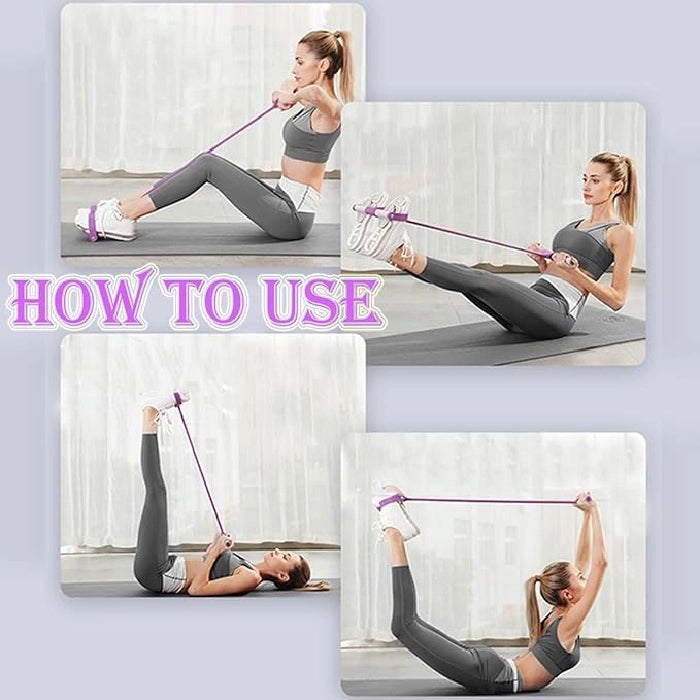 Pink - Multifunction Yoga & Home Gym Workout - Pedal Resistance Band