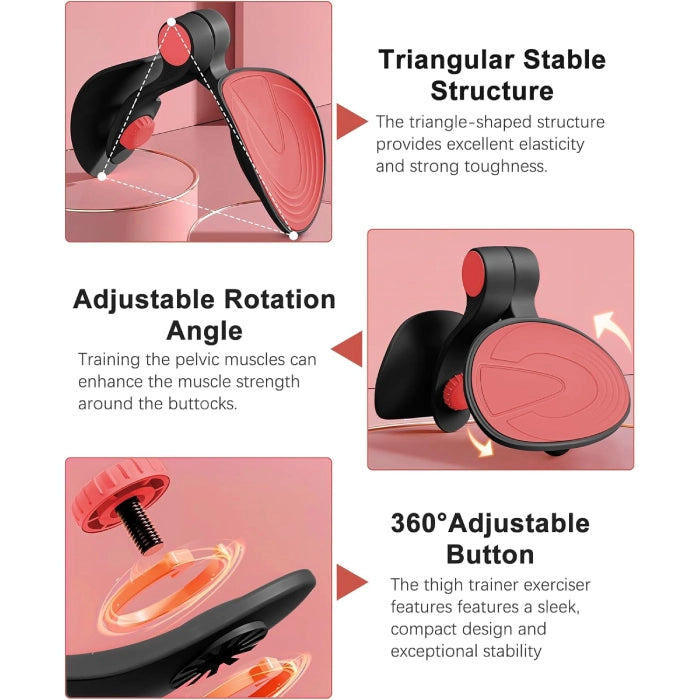 Black Red - Inner Thigh Trimmer and Pelvic Floor Trainer for Strength & Postpartum Recovery