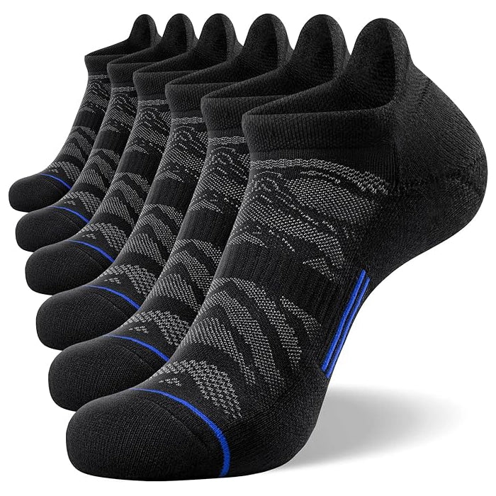 Men’s 6-Pack Ankle Running Socks - Black