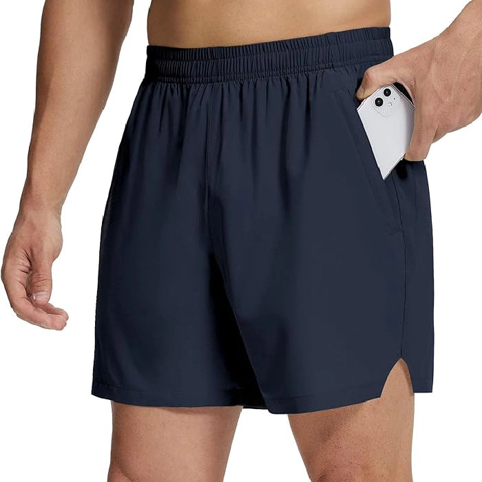 Navy Blue - Quick-Dry Lightweight Gym & Running Shorts with Pockets