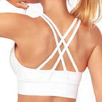 Women’s Strappy Padded Sports Bra - White