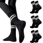 Black - Anti-Skid Grip Socks for Yoga, Barre, Ballet and Workouts -Pairs of 3