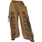 Casual Lounge Pants with 2 Pockets & Adjustable Length - Brown
