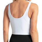 White - Padded Workout Crop Top for Yoga and Fitness