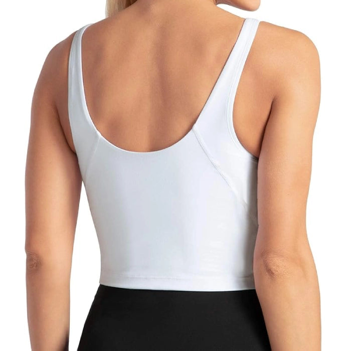 White - Padded Workout Crop Top for Yoga and Fitness