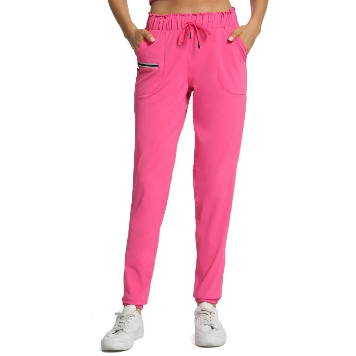 Elastic Waist Workout Gym Pants for Fitness & Gym - Pink